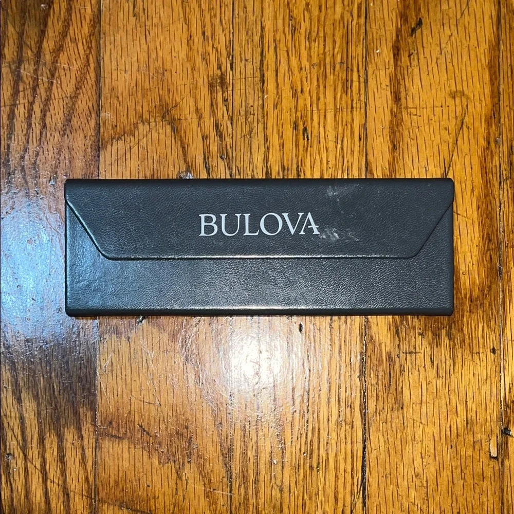 Bulova Elegant Black Fold Flat Eyeglass Case